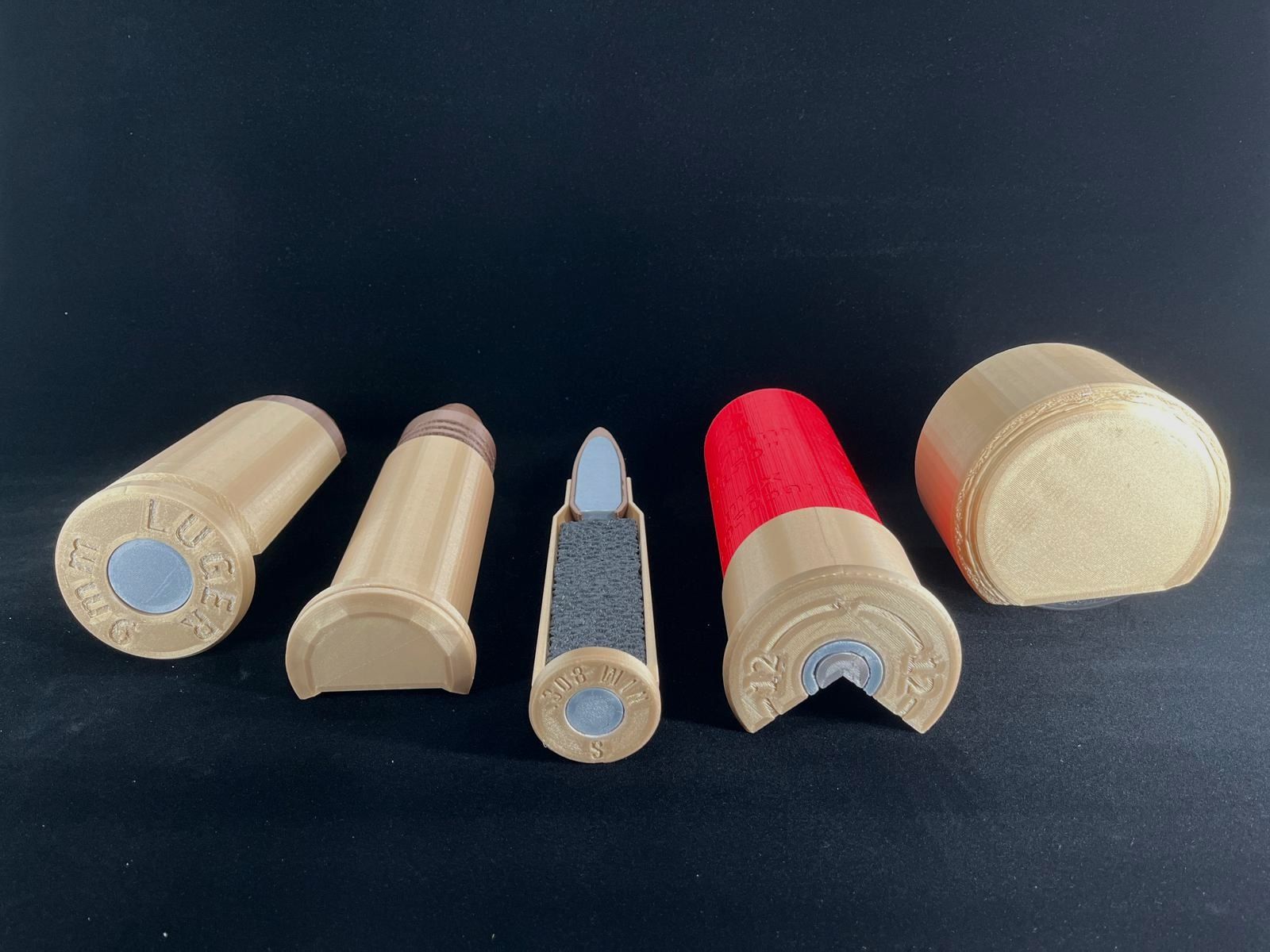 Doorsnedes 9mm Luger, 22 lft, Winchester .308, 12 Gauge & primers voor wapenkennis enz.!
