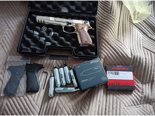 CO2 Luchtpistool Walther CP88 Competition Kal. 4,5mm vernikkeld