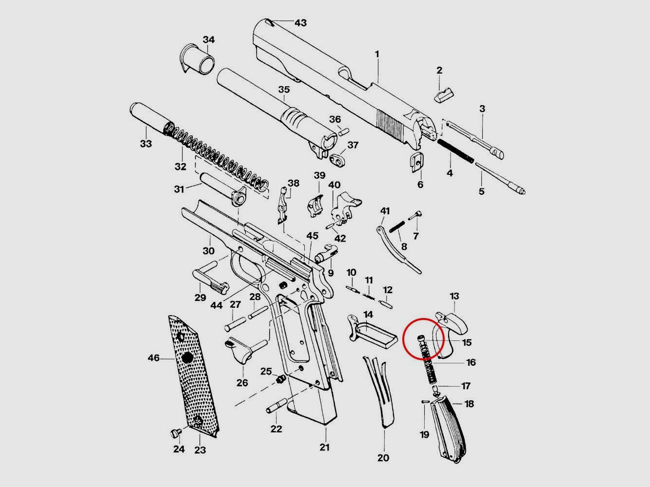 Eemann Tech Main Spring Housing for 1911/2011, silver, image 3 of 3