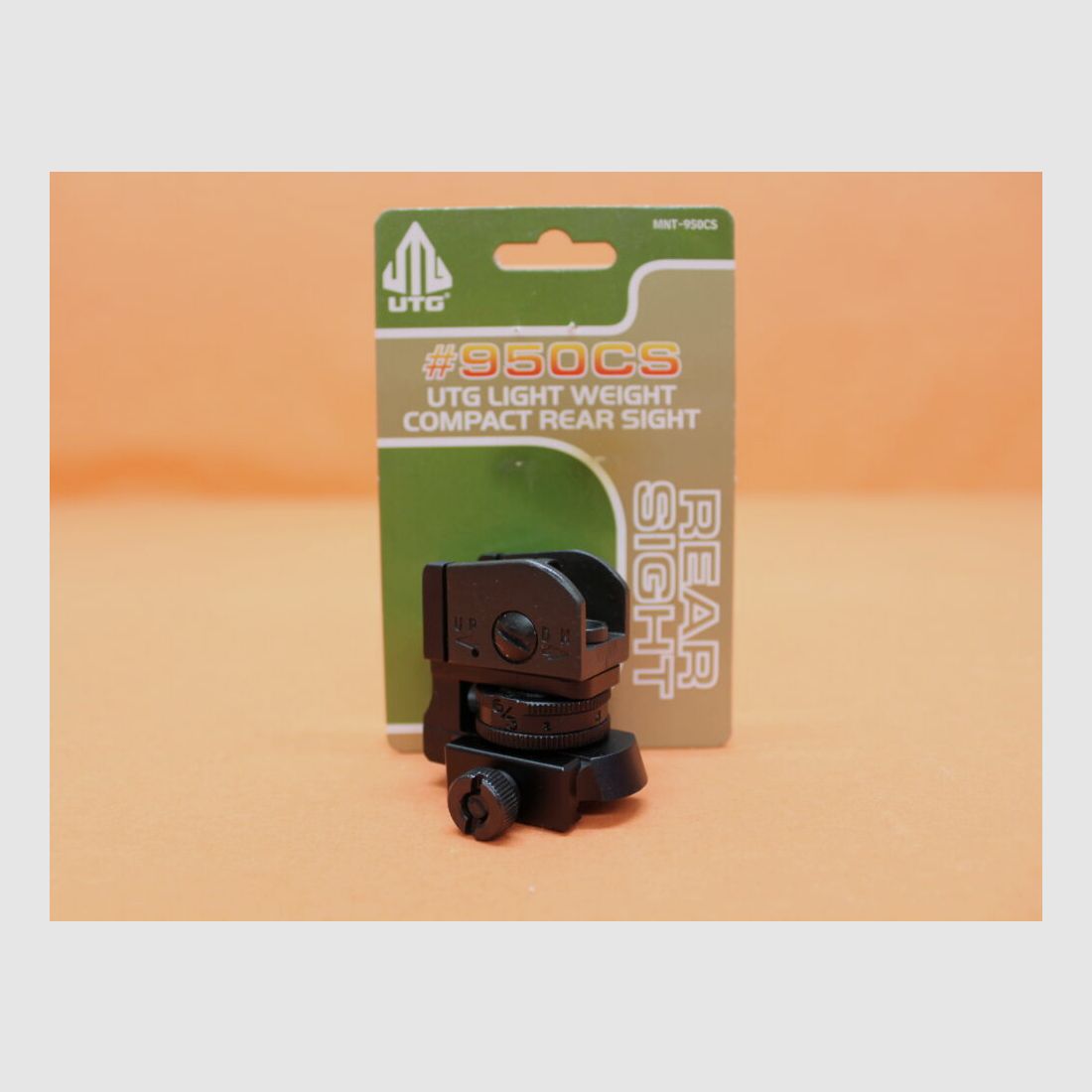 UTG - Leapers UTG Mira Trasera Desmontable Compacta (MNT-950CS) Ligero AR-15 A2 Visor Diáfano para perfil Picatinny