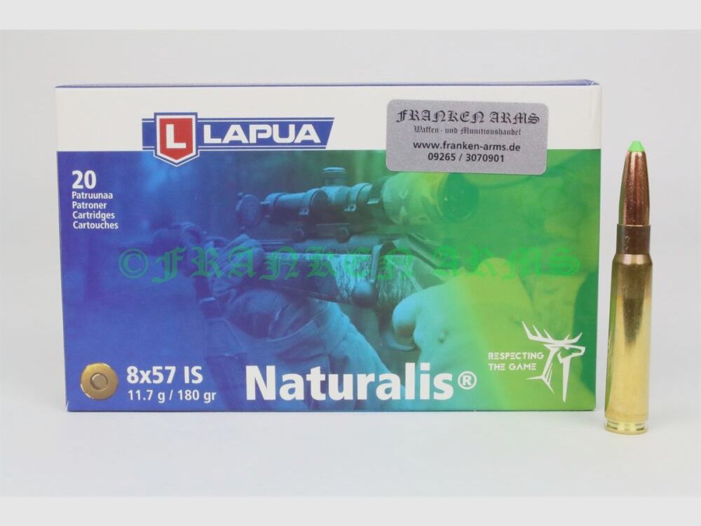 Lapua Naturalis 8x57IS 180gr. 11,7g 20 pièces prix dégressif