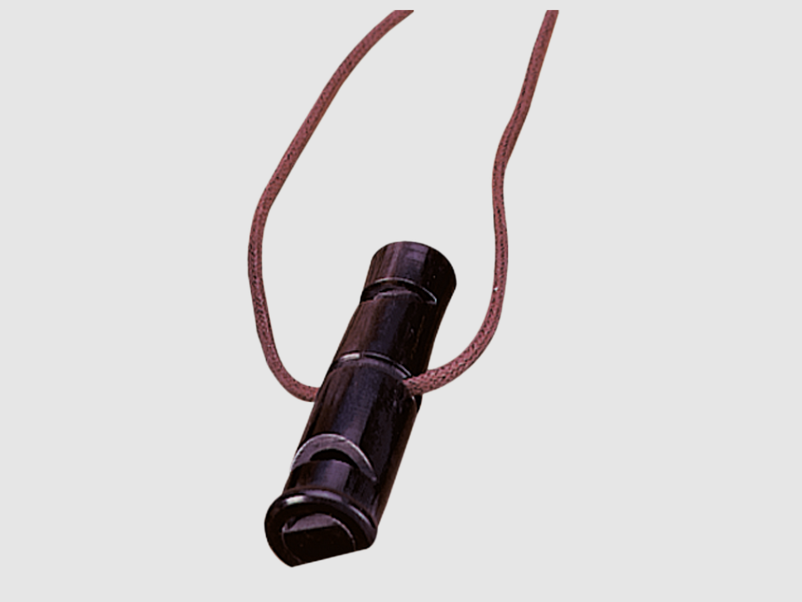 Hundepfeife Down-Doppelpfeife echt Horn mit Lederband ca. 70mm