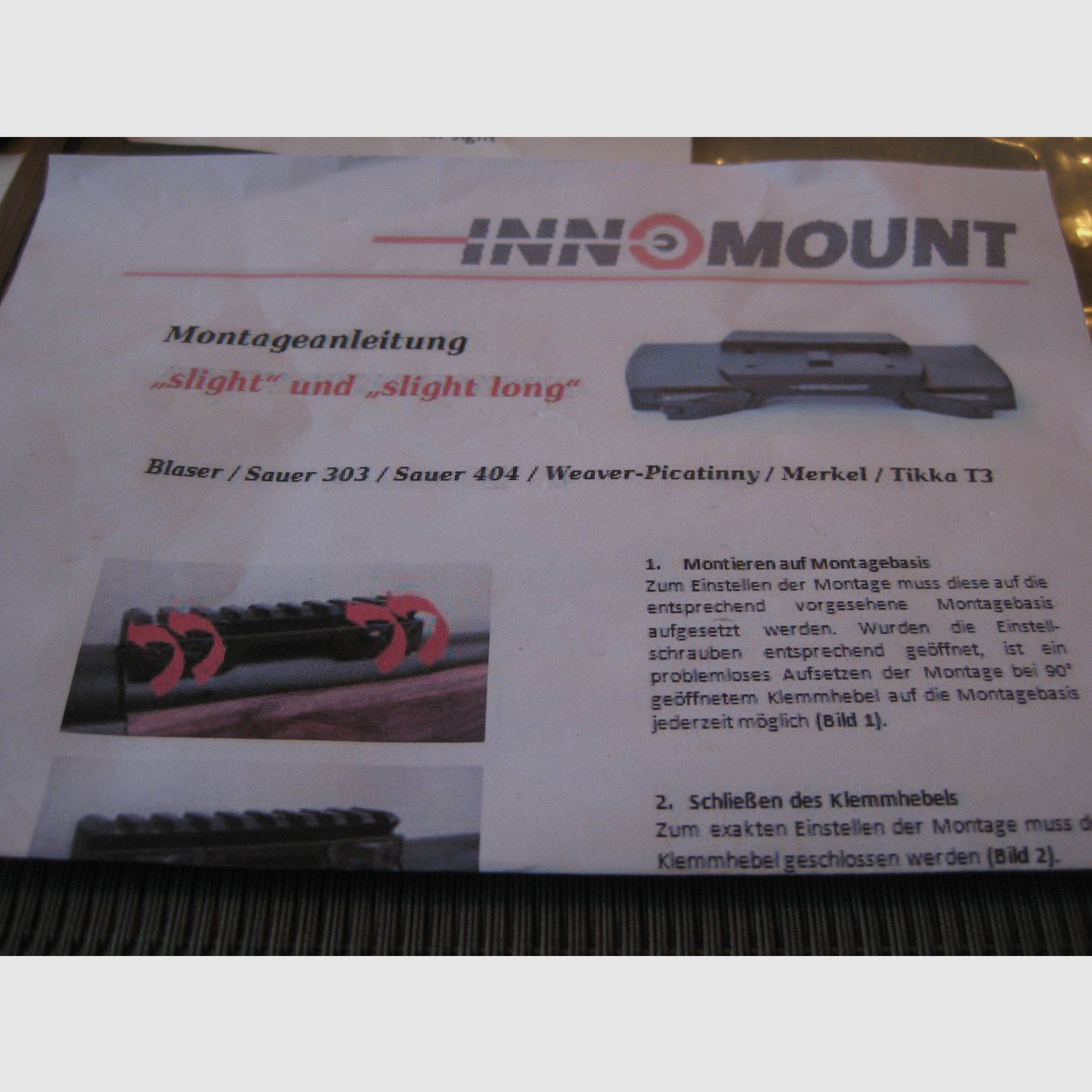 NOBLEX DOCTER Sight III 3.5 MOA auf Innomount-Sattelmontage für Blaser oder Sauer 505 , kein ZEISS-DD-GPO-Swarovski-LEICA .