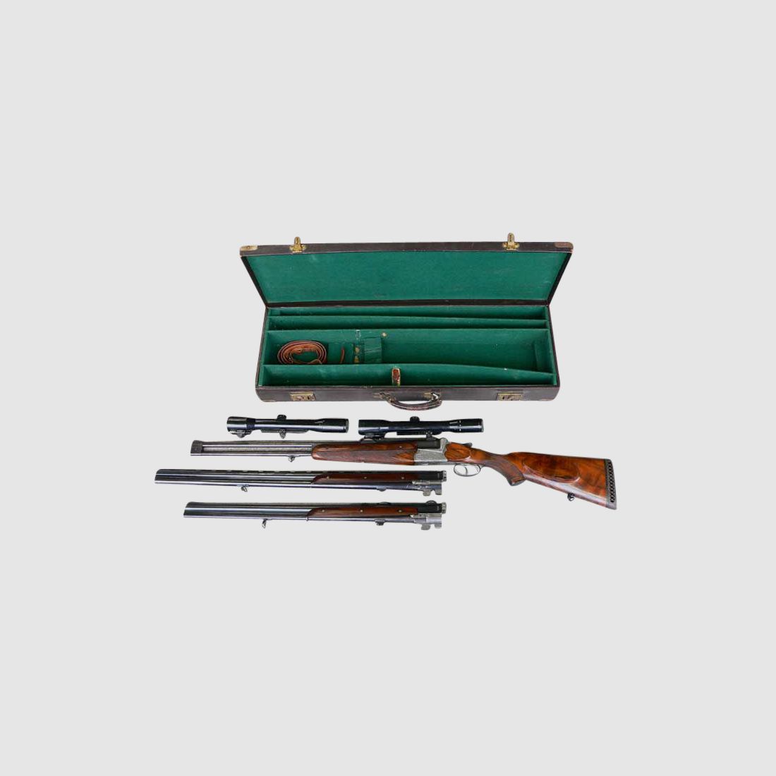 Double rifle, -shotgun Ferlach, cal. (2x7x65R), (16/70, 7x65R), (2x16/70)