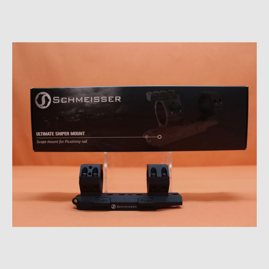 Schmeisser Schmeisser USM QD Blockmontage 1" Alu schwarz für Picatinnyprofil BH=ab 13,5mm incl. Libelle/Aufsatz