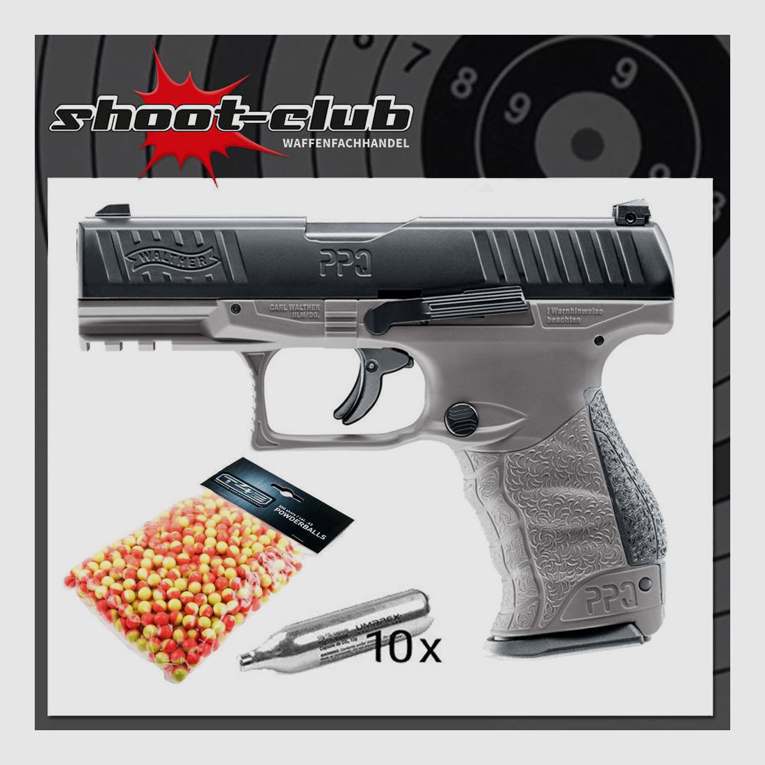 Walther PPQ M2 T4E Tungsten Gray .43 inkl. Battle Dust Powderballs