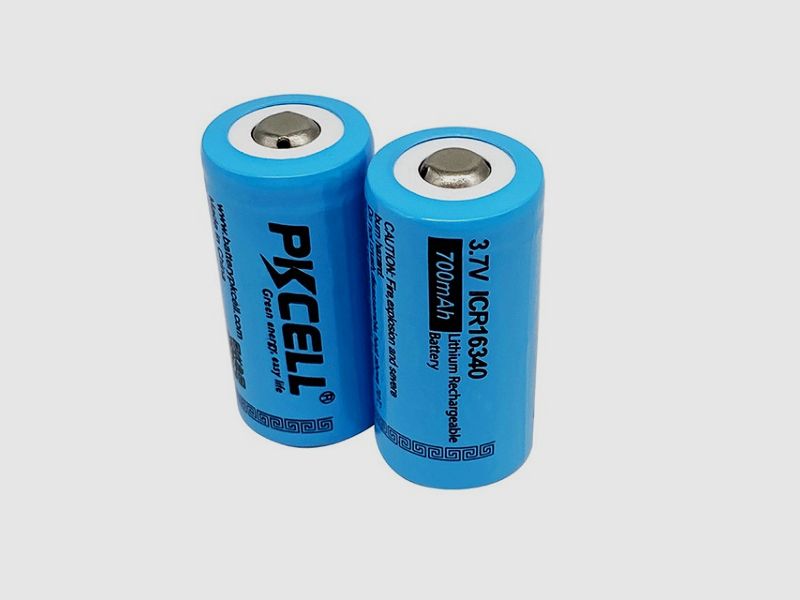 Oplaadbare Batterij / Accu ICR16340 (CR123A) 700mAh 3.7V - PKCELL TARGET SPORTS, afbeelding 2 van 3
