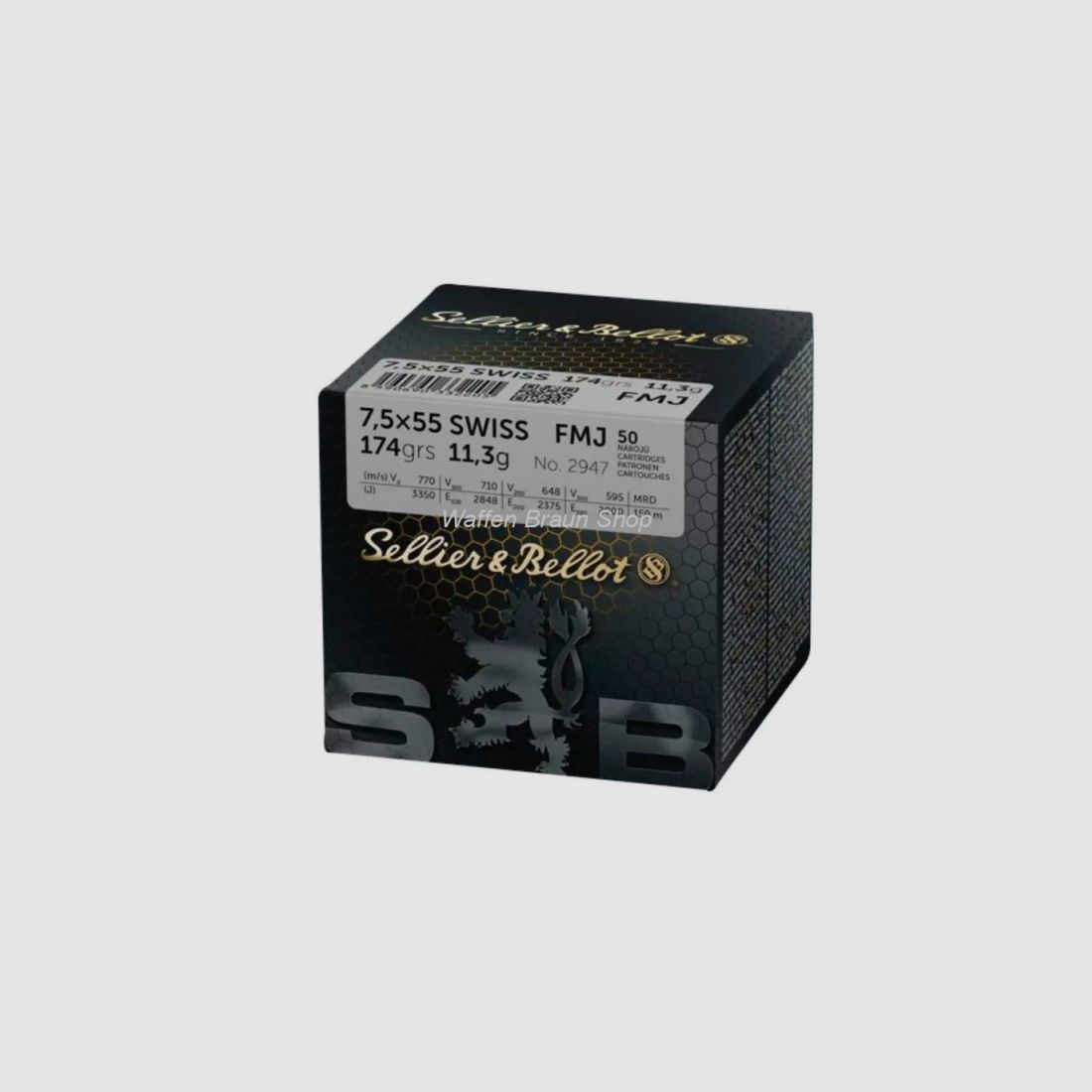 Sellier & Bellot, rifle cartridges Vlm 7.5x55 11.3g/174grs 50 pieces