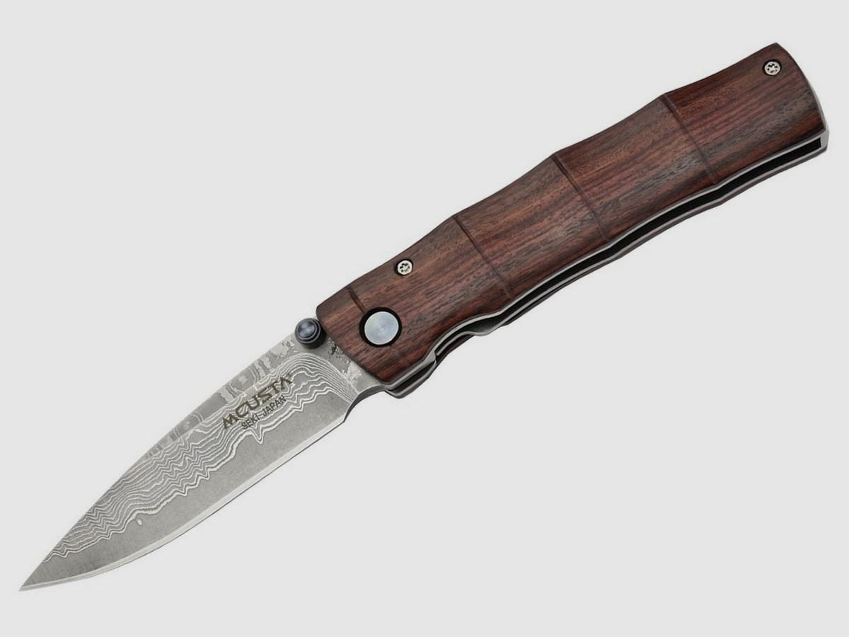 Mcusta MC-0074DI Cuchillo de bolsillo Shinra Emotion Take Damascus con mango de madera de hierro, imagen 2 de 20