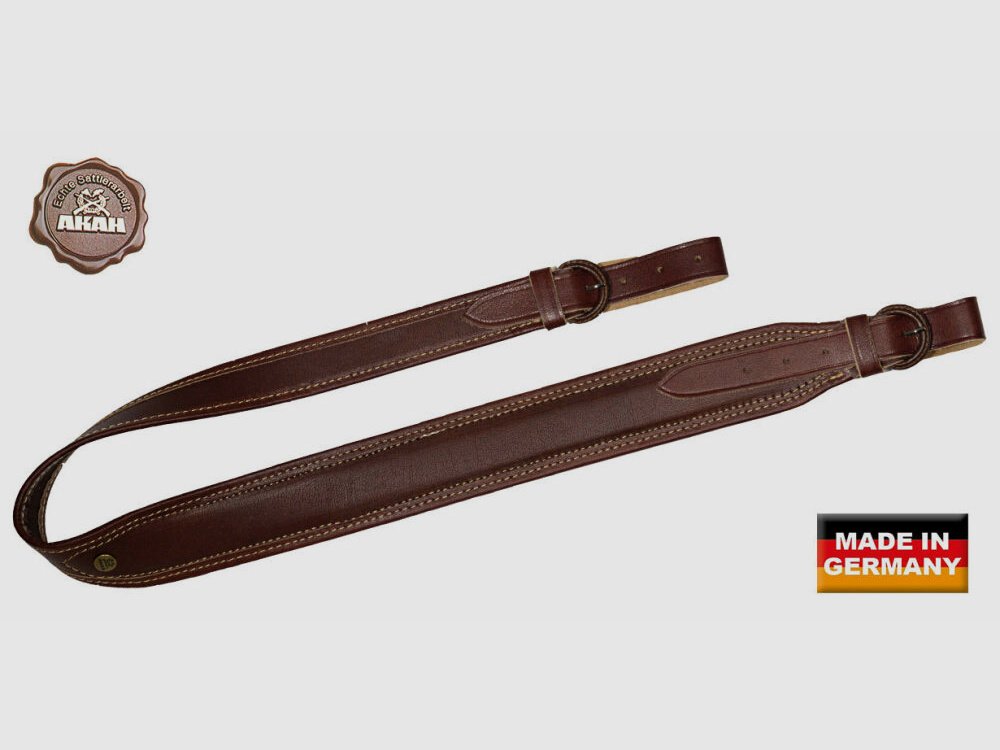 Bandoulière AKAH en cuir pleine fleur 50 mm