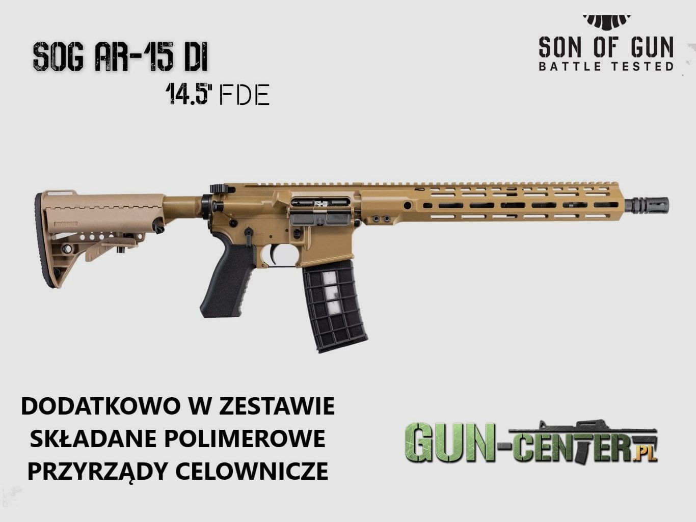 Karabin samopowtarzalny SOG AR-15 FDE kal. 5,56x45mm / .223 Rem., lufa 14,5"