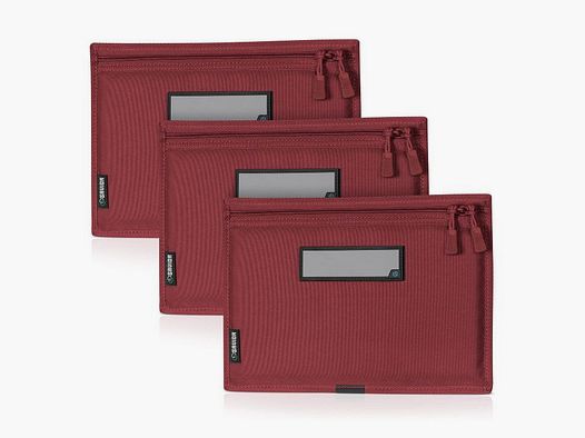 SAVIOR Set aus 3 Aufbewahrungstaschen ROT für Handwaffen