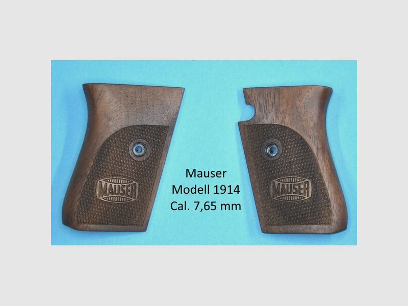 Nussbaum-Griffschalen für Pistole Mauser Modell 1914 im Cal. 7,65 mm