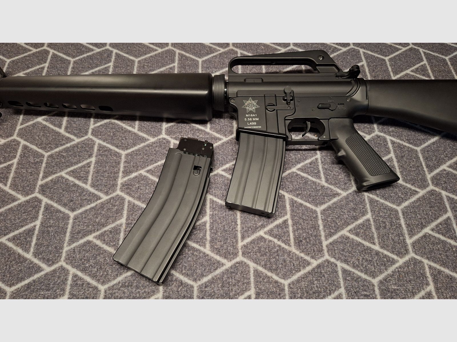 M16A1 VN Vietnam fusil d'assaut, métal plein, CO2 calibre 4,5BB, 2x chargeur-NEUF!