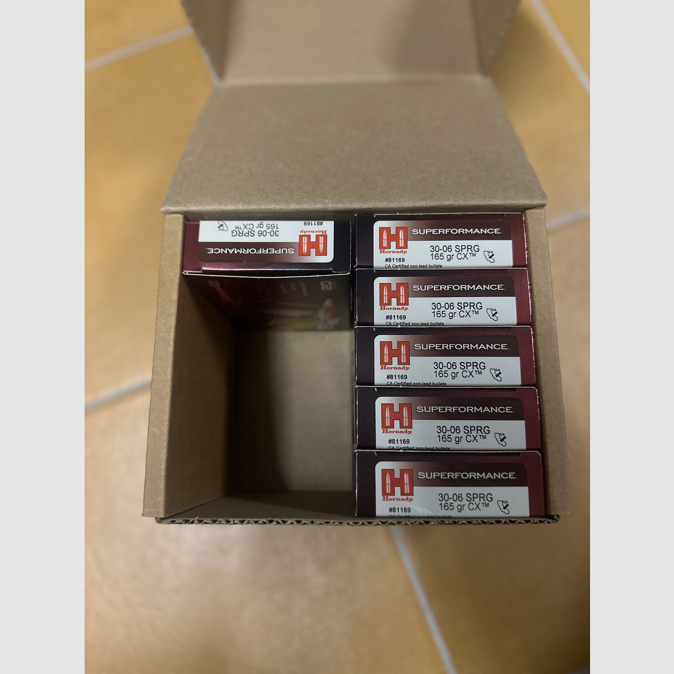 Hornady .30-06 Spr. Superformance® CX 10,7g/165grs. - 100 Schuss (5Packungen) 