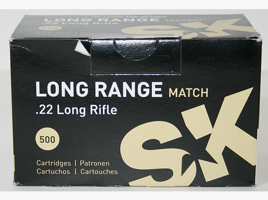 500 Schuss SK LONG RANGE MATCH .22 l.r. lfb | 2,59g 40gr > für Entfernungen 100m + PRC, Tactic.Rimf.