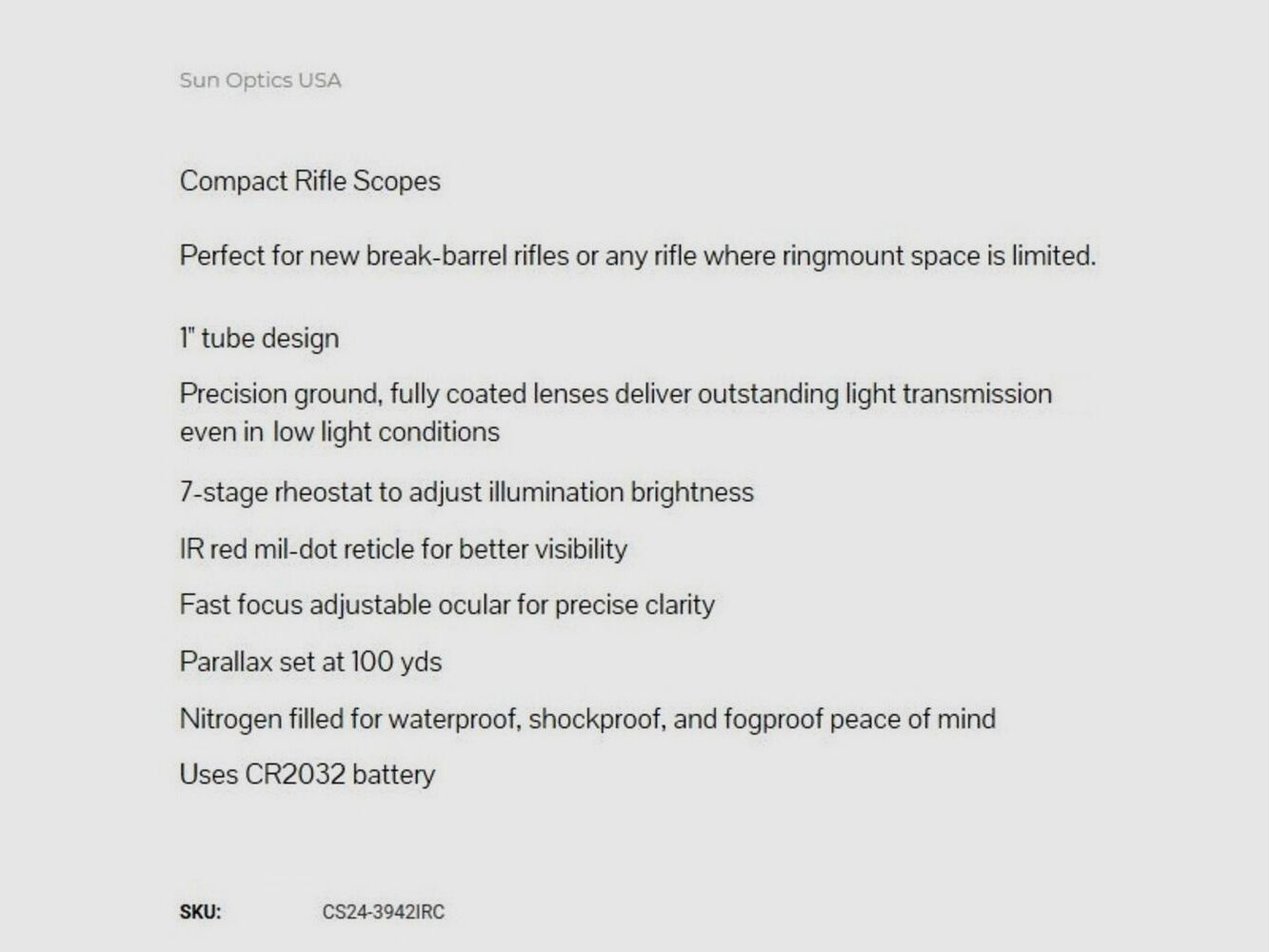 Sun Optics USA 3-9x42 Compact
