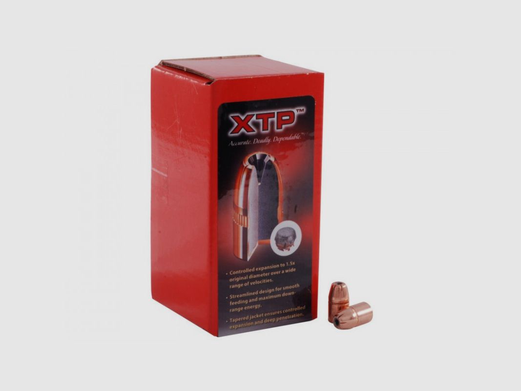 SCATOLA DA 100 PROIETTILI HORNADY 38 CAL.357 158 GRS FP/XTP, immagine 2 di 2