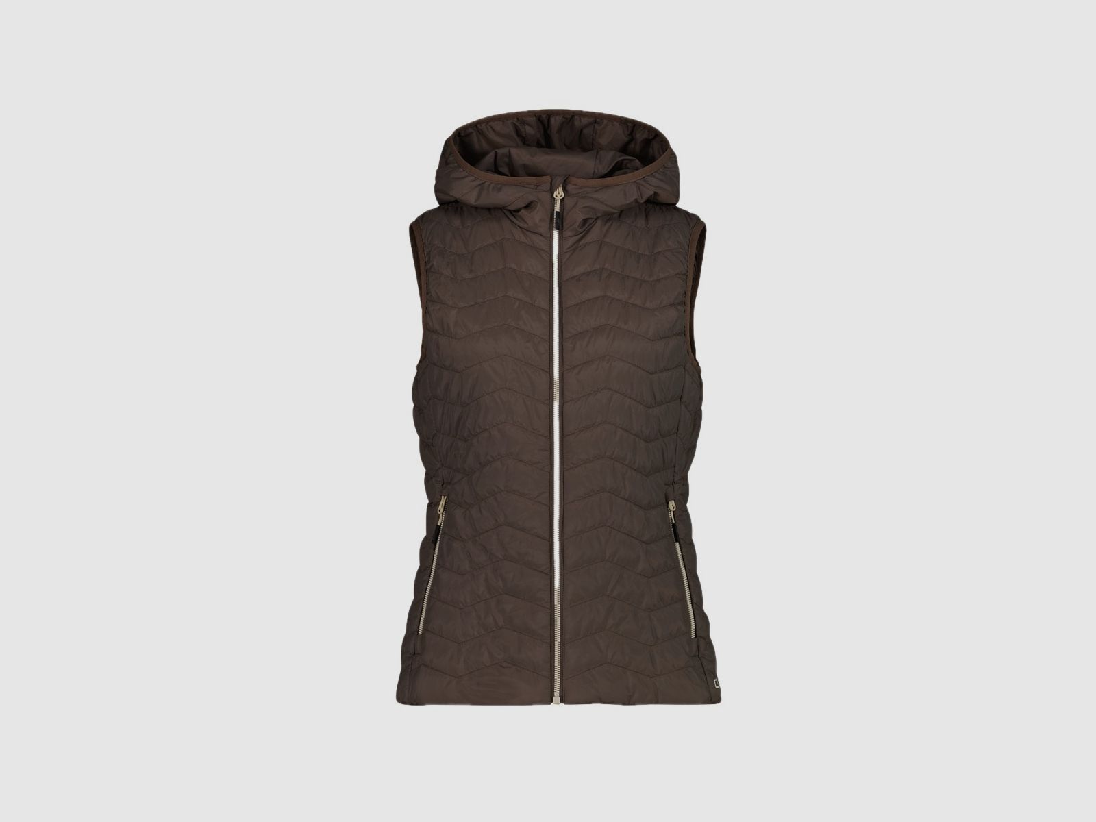 CMP Wattierte Weste mit Kapuze für Damen Braun