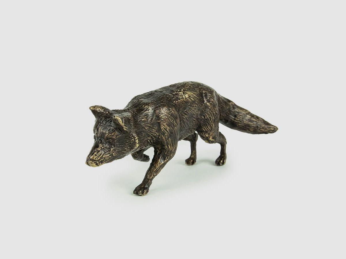 Bronzeskulptur "Mausender Fuchs"