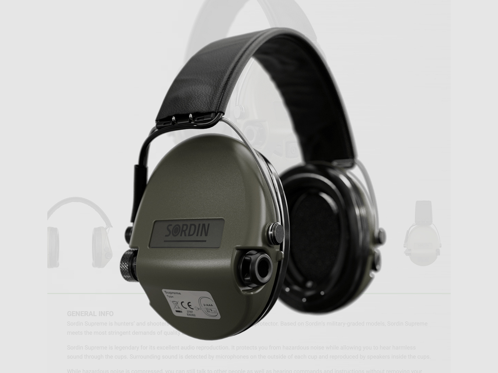 Sordin 75302-S Elektronischer Gehörschutz Supreme Pro Headband in Grün