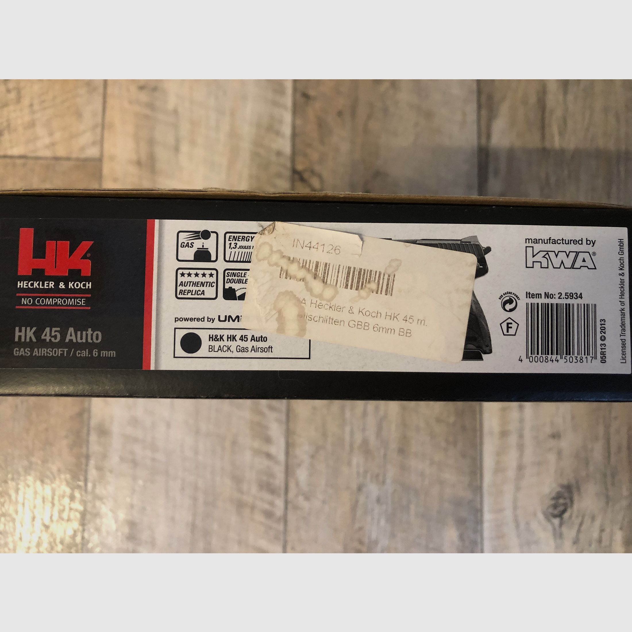 Heckler & Koch, HK 45 Auto, Schwarz, Gas Airsoft, GBB 6mm BB