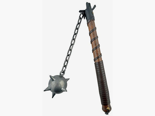 Morgenstern mit Metallkugel und Holzstiel