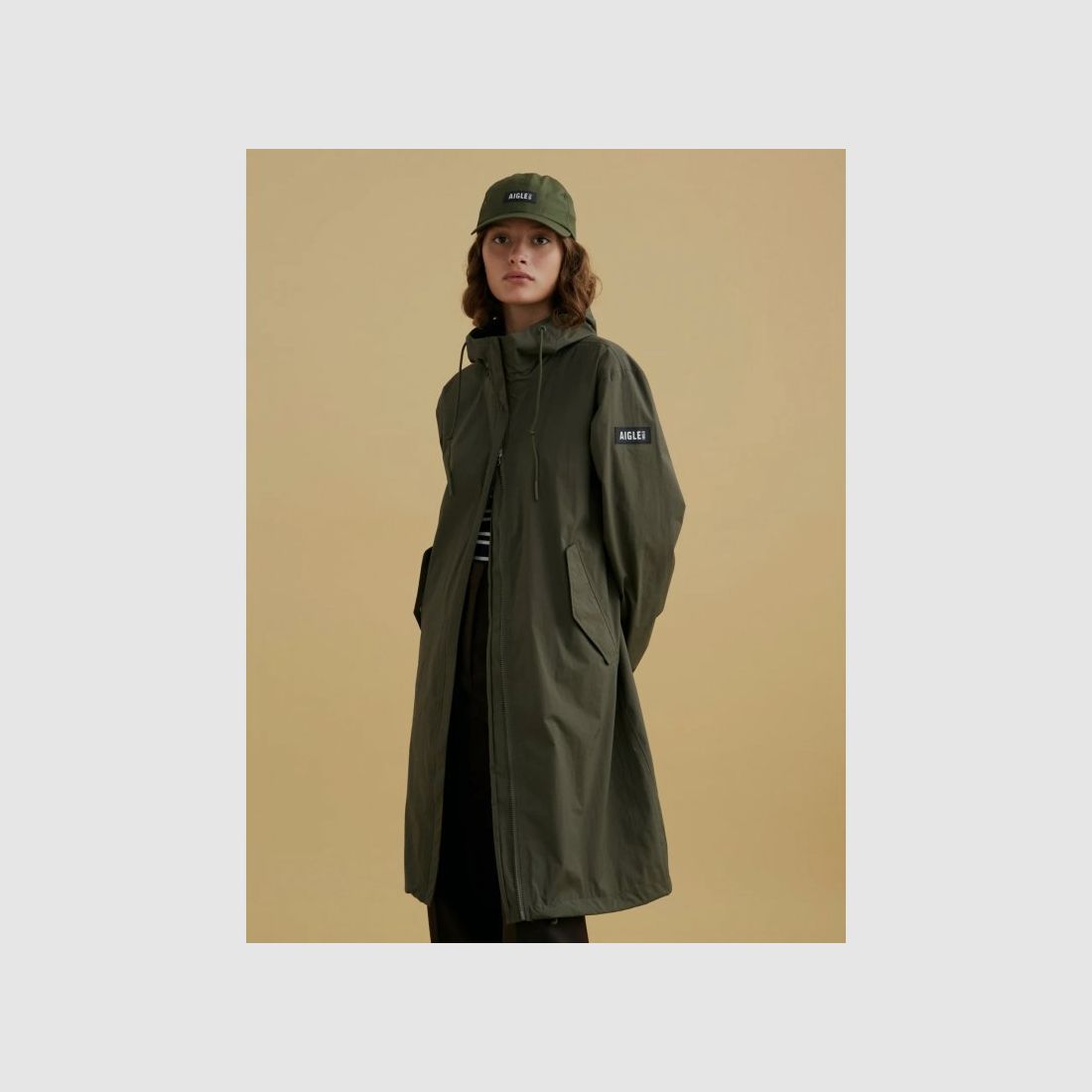 Aigle Damen Parka Lang mit Kapuze Avocat 38