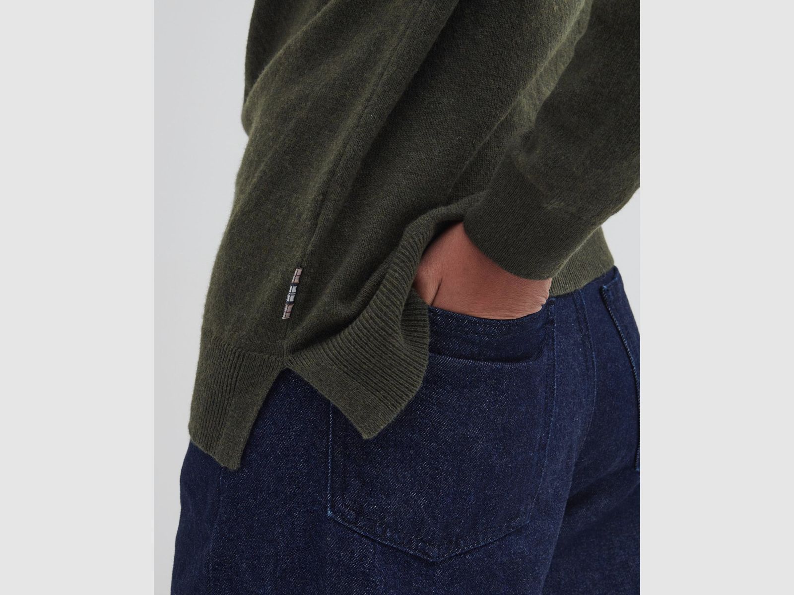 BARBOUR Round Neck Sweater Pendle Olive