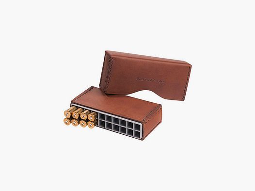 Patronenbox Leder, hellbraun