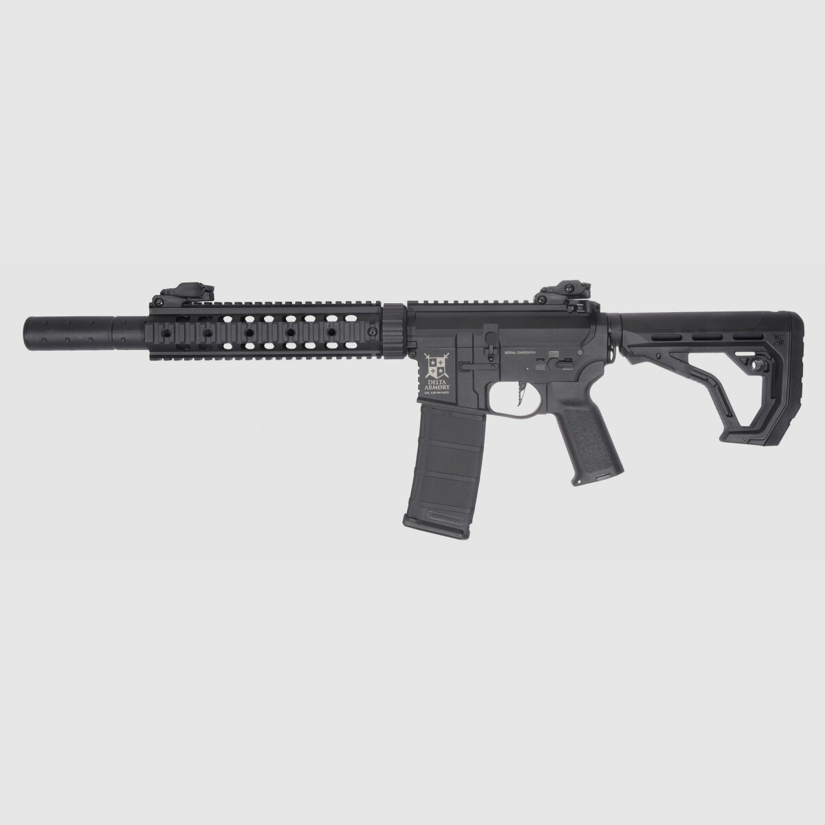 AR15 SilentOps 9 pollici CHARLIE EAGLE ETU Nero S-AEG Fucile Airsoft Libero da 18 Anni | Delta Armory
