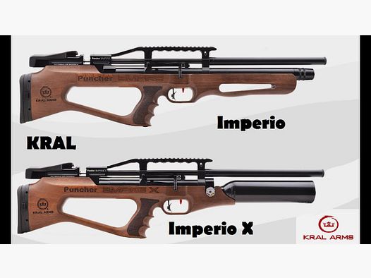 Kral Arms Empire X met Walnotenkolf meerschots PCP in 5,5mm