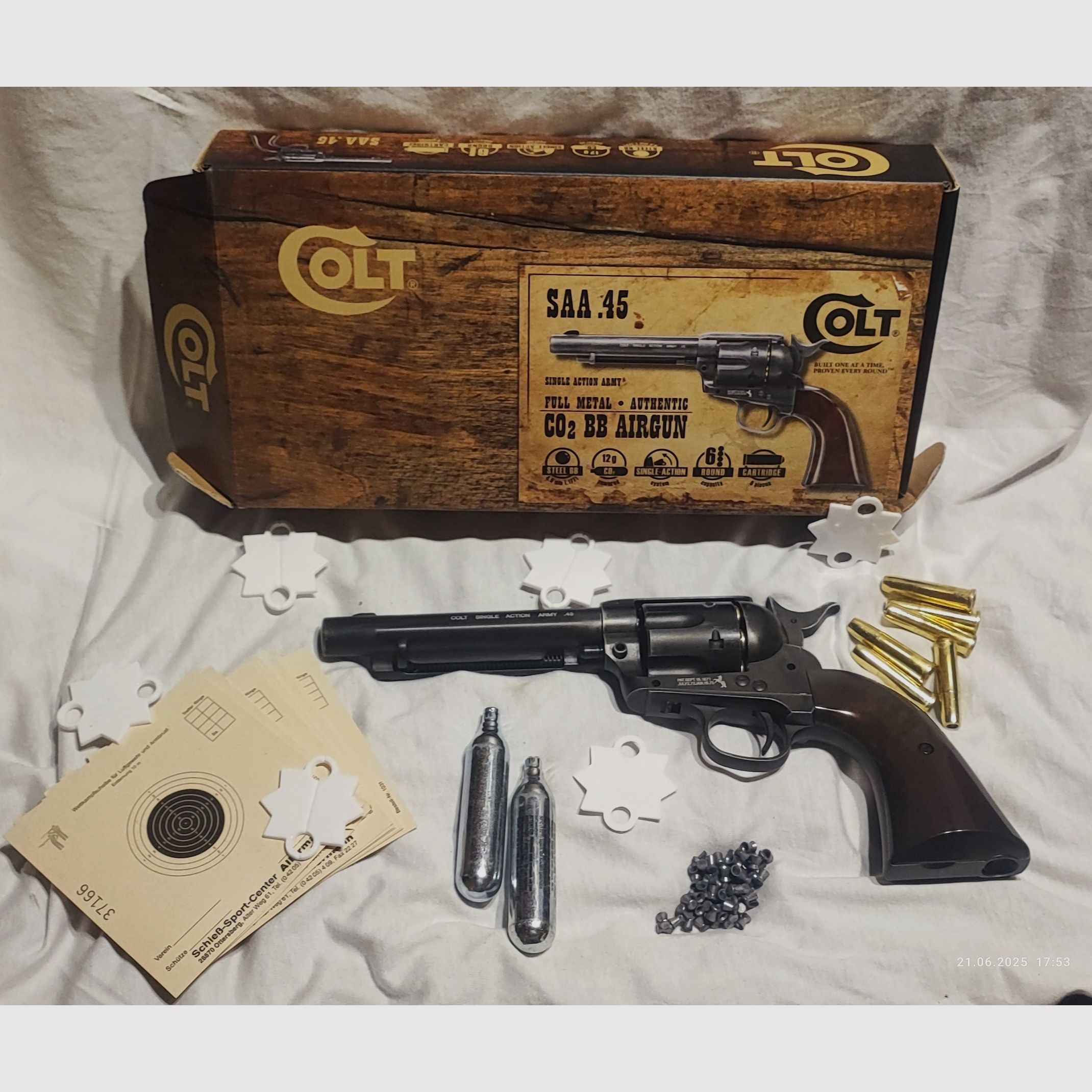 Colt SAA Peacemaker CO2 Luftpistole/ Revolver Set 