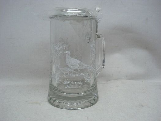 Fritzmann Bierkrug aus Kristallglas mit Zinndeckel, 0,5L