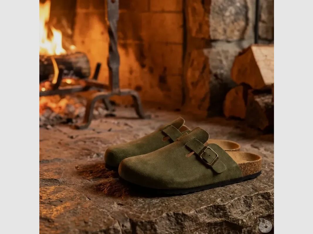 Sabot Ayoka Soube da uomo in pelle khaki, immagine 1 di 8