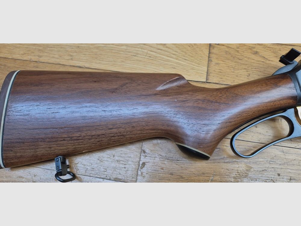 Sehr schöne und leistungsstarke Marlin 444 S Büchse – Kaliber 444 Marlin – Kapazität 5+1 – Waffe von 1981 mit Stempel „JM“ – Qualität der New Haven Fertigung von Marlin vor der Insolvenz! – Holz, Mechanik und Anpassungen top – Originalbrünierung zu 100% – Lauf Micro Groove „neu“ – Hervorragender Zustand nahezu neu – TBE+++, Bild 26 von 36