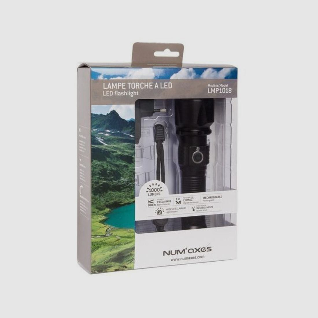 Wiederaufladbare Taktische Lampe Num Axes - 1000 Lumen Stark - Lange Akkulaufzeit - Präzise und Zuverlässige Beleuchtung, Bild 3 von 5