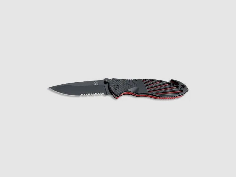 PUMA TEC Einhand-Rettungsmesser (Liner Lock Skelett schwarz)