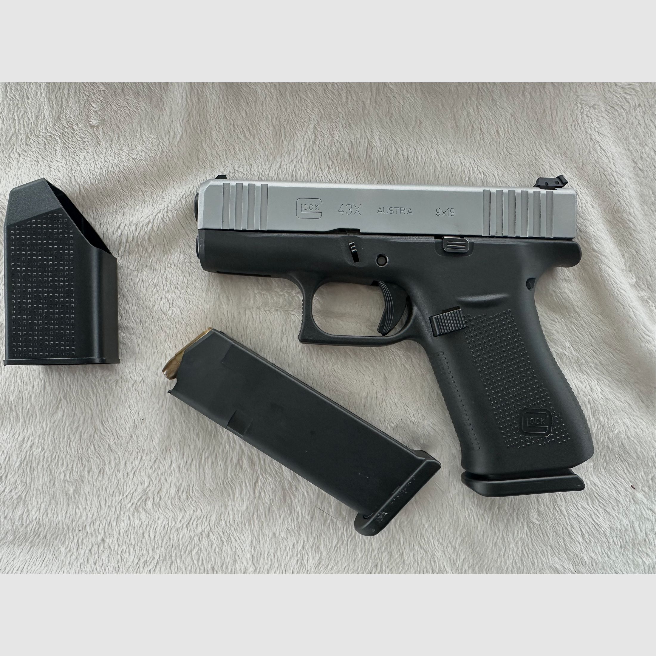 Glock 43X Silver Slide - Zilver in 9mm - NEUWERTIG