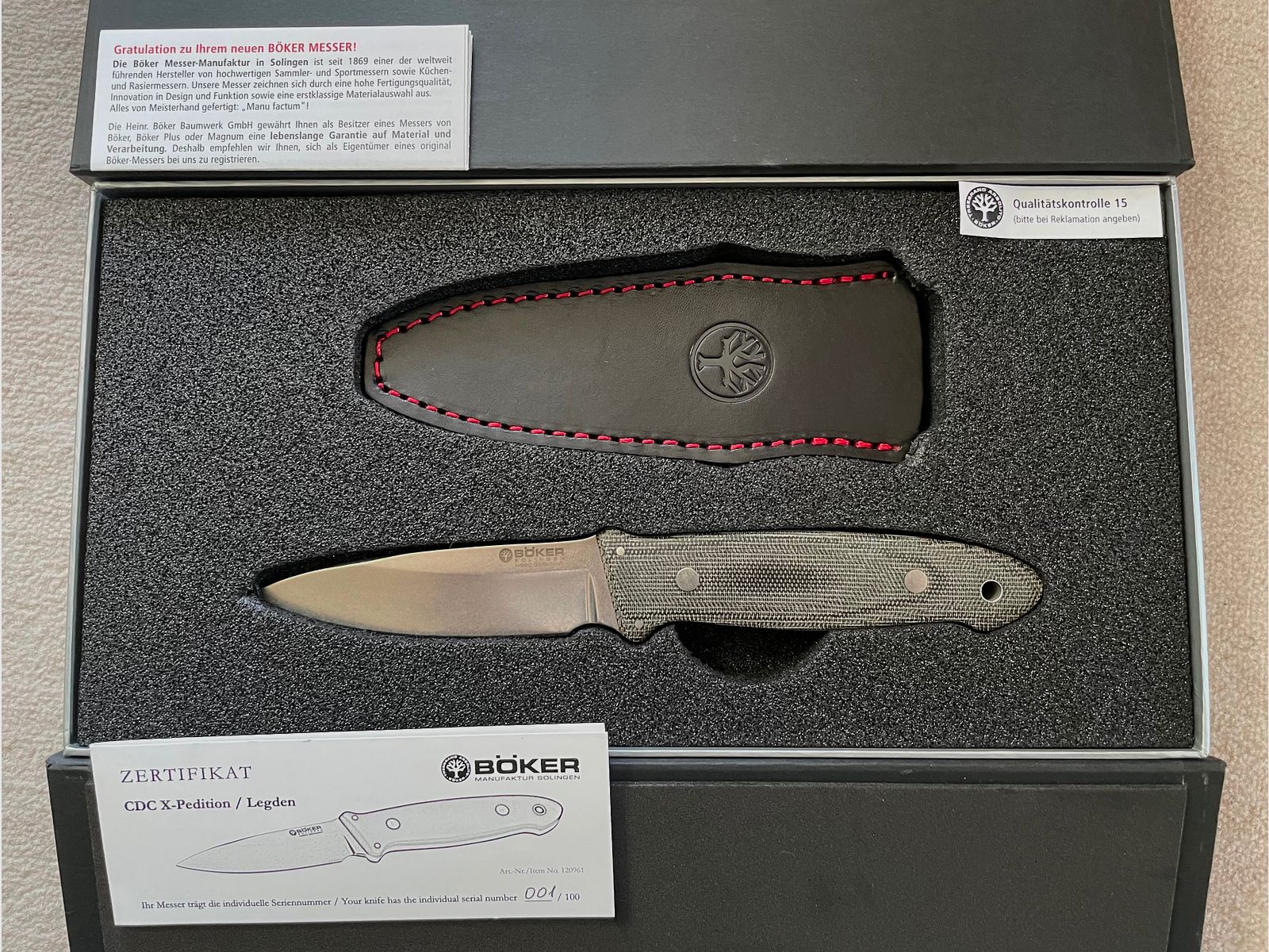 Böker Cub CDC Xpedition N690 - Limited Edition Nummer 001 v. 100 - Lucas Burnley