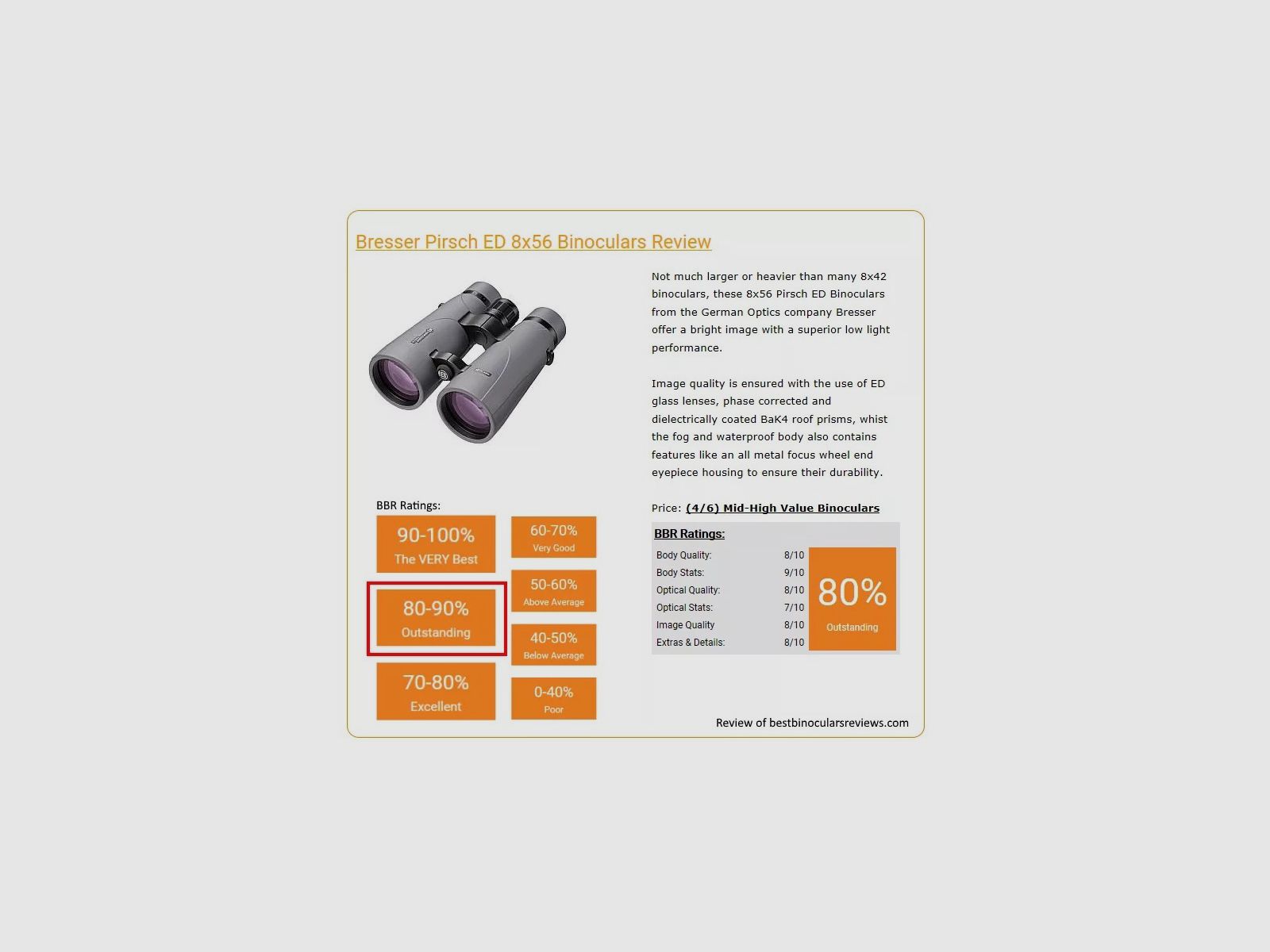 BRESSER Pirsch ED 8x56 Binoculars Phase Coating