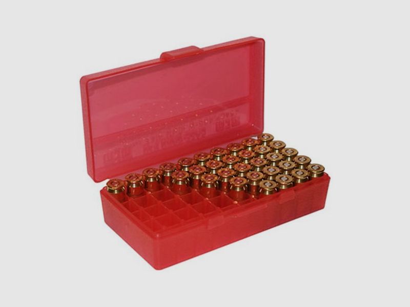 MTM CASE-GARD BOÎTES MTM CASE-GARD FLIP TOP BOÎTE À MUNITIONS PISTOLET 9MM-380 ACP 50 CARTOUCHES ROUGE