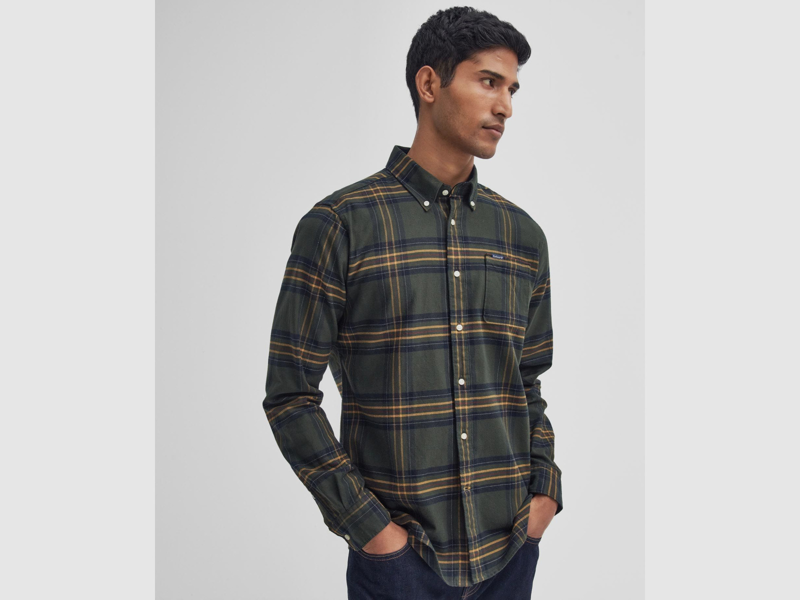 BARBOUR Hemd Portdown Tailored Oliv