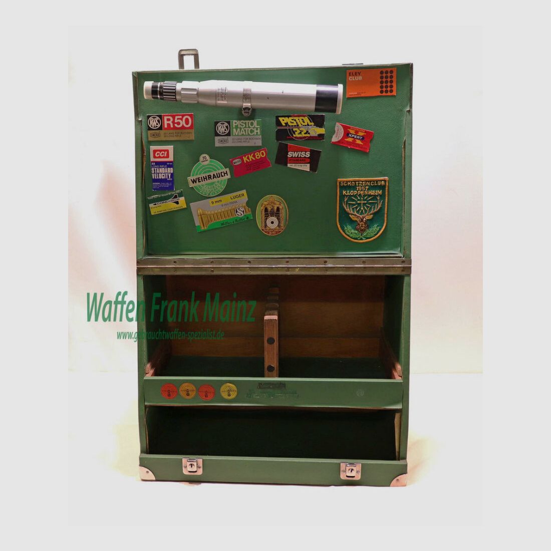 Cajas de Pistoleras de Madera Alemanas Diversas con Telescopio para 4 Pistolas