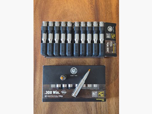 RWS Hit Short Rifle, .308, 9,7g / 150gr – 32 Patronen