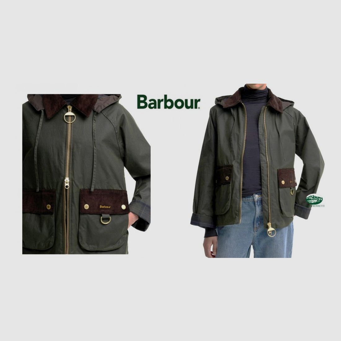 BARBOUR Carville Wachsjacke Farbe Salbeigrün/Braun Damen, Bild 2 von 2