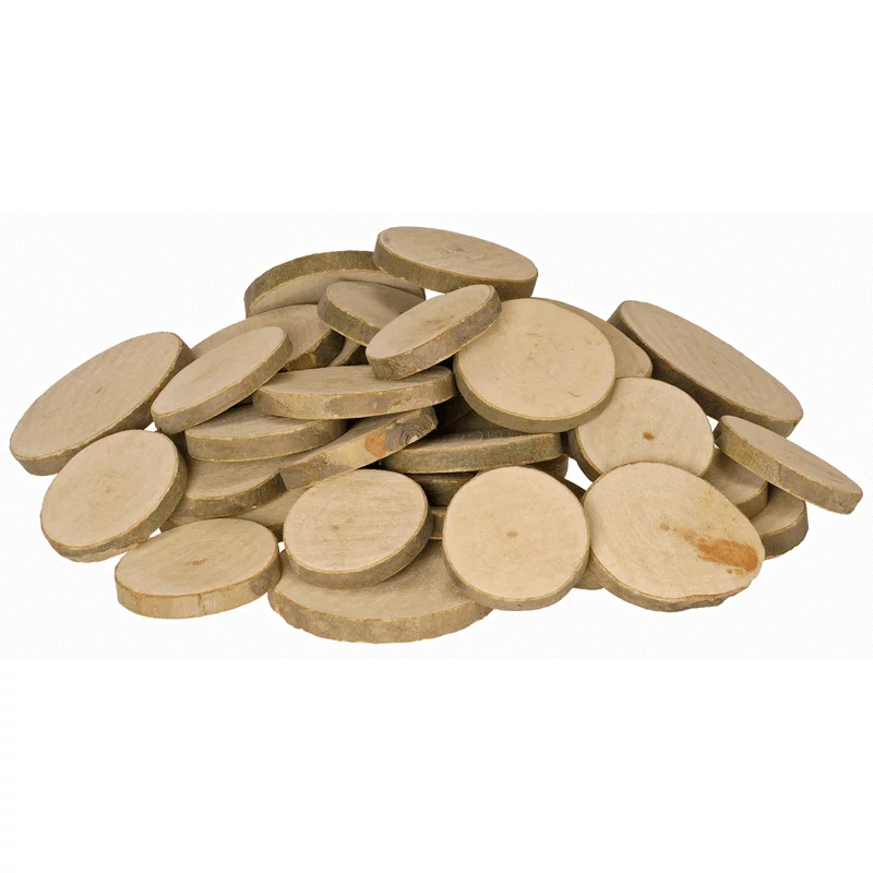 Natural wood discs round (1 kg)