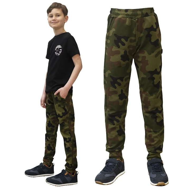 Kindertrainingsbroek camouflage WZ93, uitverkoop maat 122/128