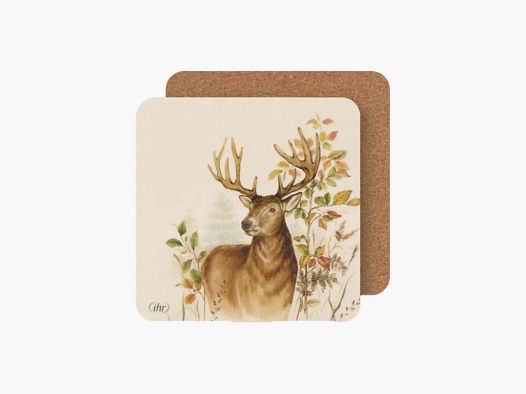 Sous-verres en liège motif cerf