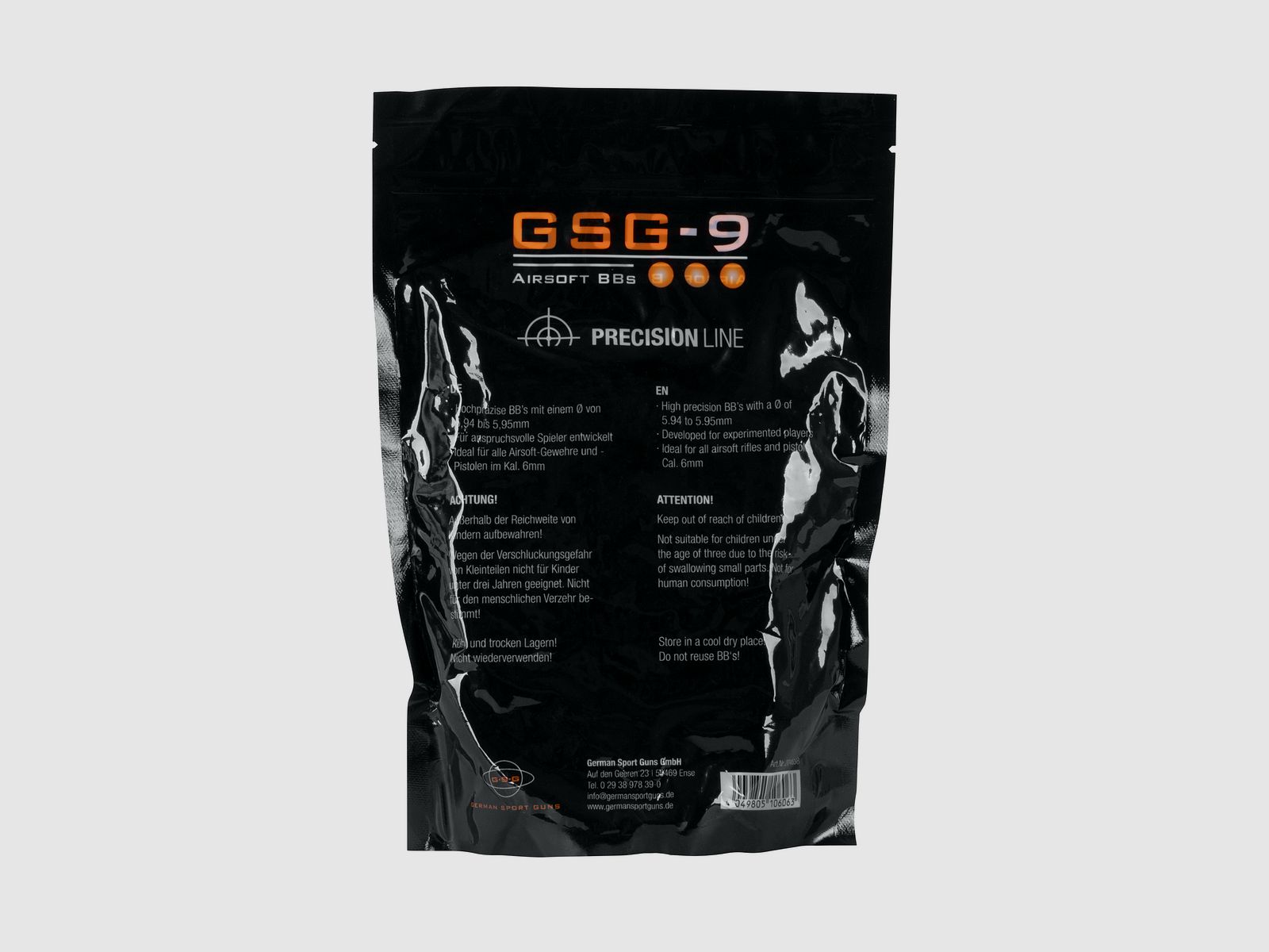 GSG-9 Precision Line 6mm BBs Bianchi 0,25 g 4.000 pezzi, immagine 2 di 2